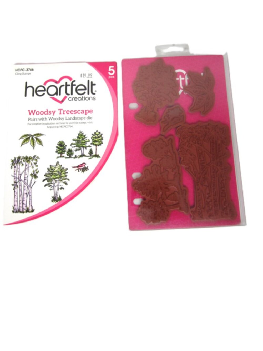 Heartfelt Creations Woodsy Treescape Forest Trees Cling Stamps HCPC-3766